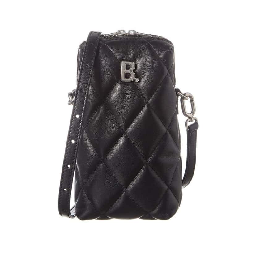 Balenciaga Balenciaga Touch Black Nappa Leather Quilted Puffy Bag Black Leather Never worn - Front View
