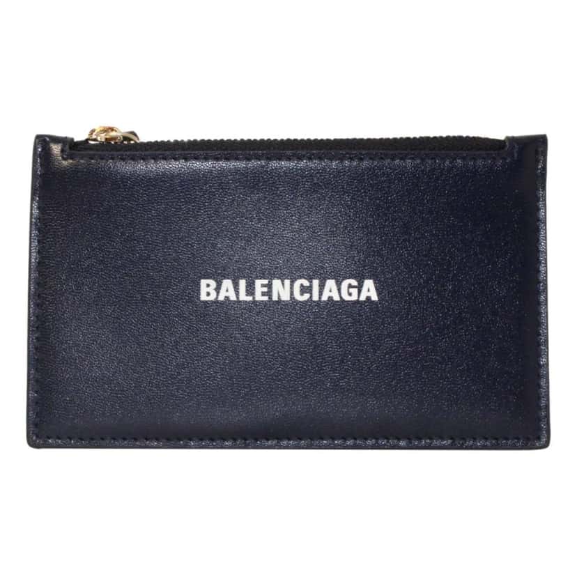 Balenciaga Balenciaga Cash Navy Leather Large Coin Card Holder Wallet Blue Leather Never worn - Front View