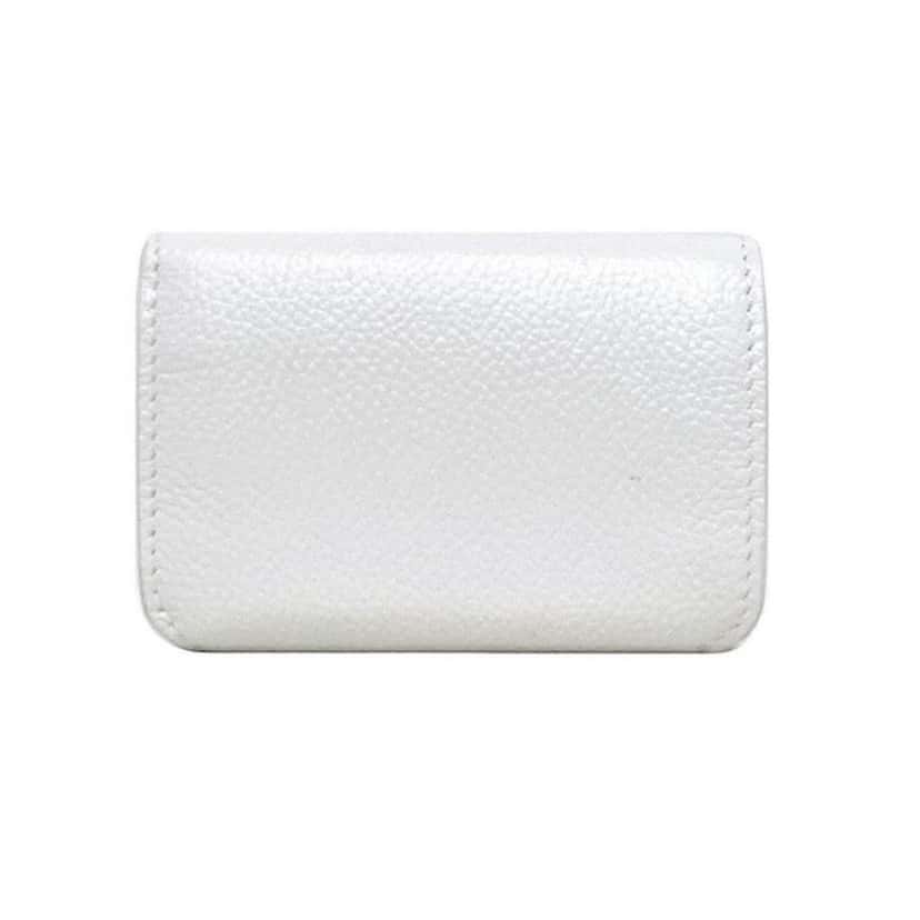 Balenciaga Balenciaga Everyday White Leather Logo Mini Trifold Wallet White Leather Never worn - Back View