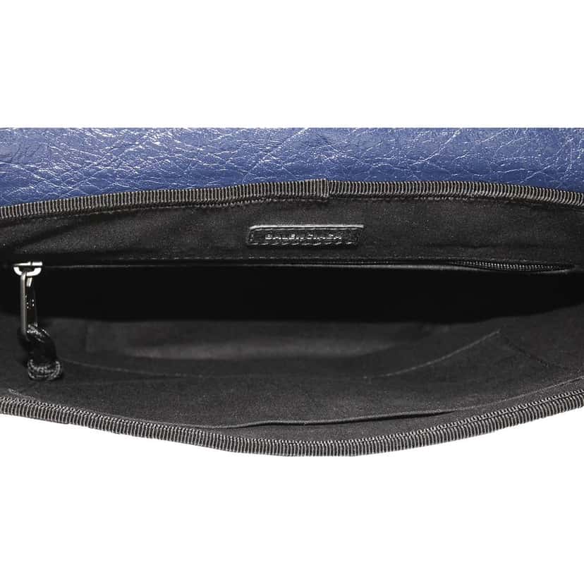 Balenciaga Balenciaga Arena Blue Lambskin Leather Flap Messenger Bag Black Leather Never worn - Box View