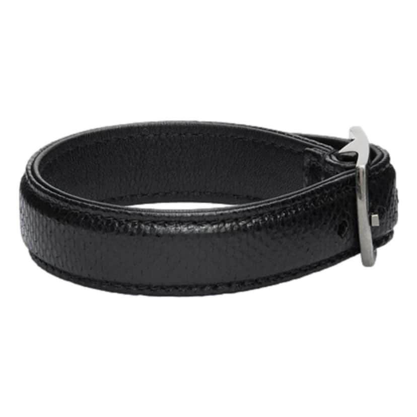 Saint Laurent Saint Laurent Black Leather Snake Embossed Buckle Bracelet Black Leather Good condition - Back View
