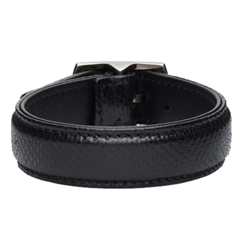 Saint Laurent Saint Laurent Black Leather Snake Embossed Buckle Bracelet Black Leather Good condition - Inside View
