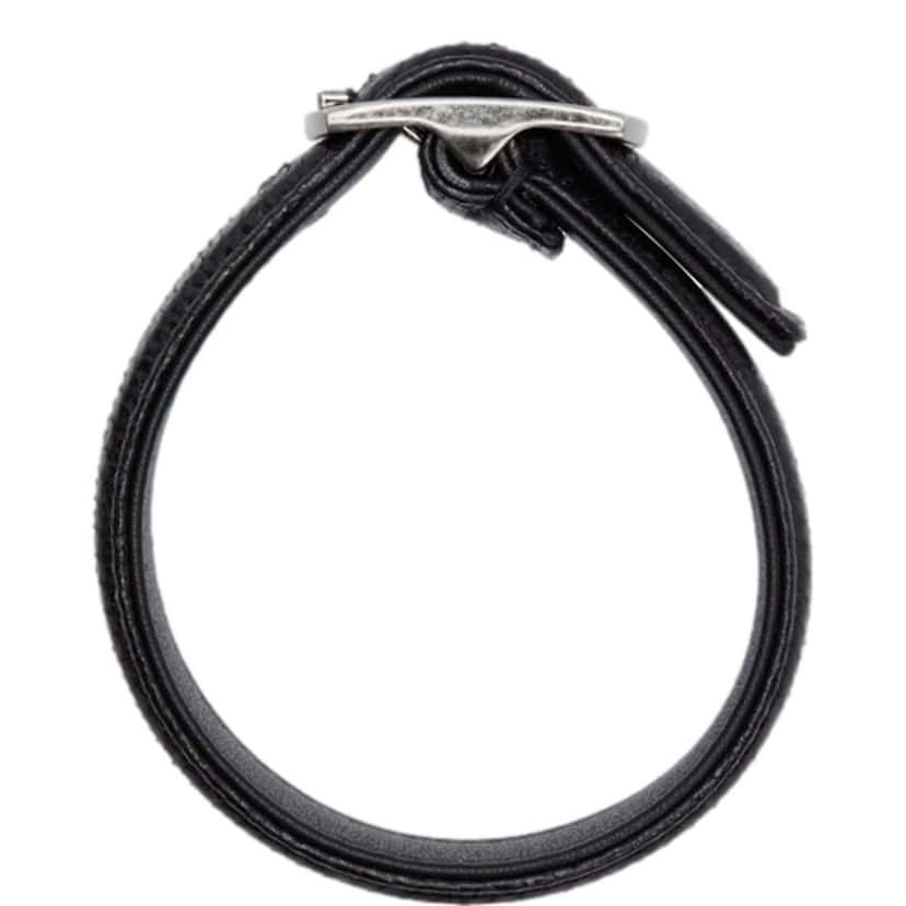 Saint Laurent Saint Laurent Black Leather Snake Embossed Buckle Bracelet Black Leather Good condition - Model View