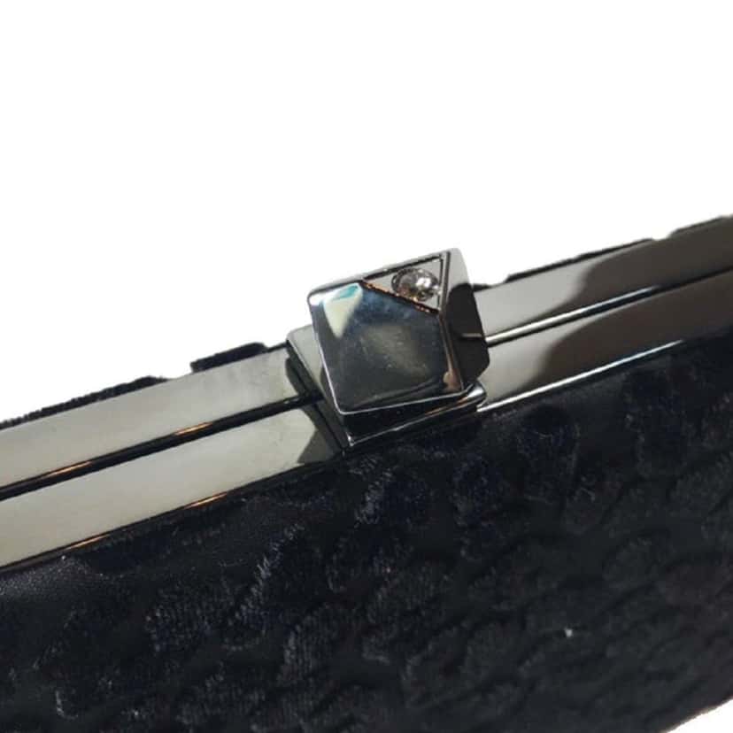 Jimmy Choo Jimmy Choo Celeste Black Devore Velvet Leopard Clutch Bag Black Velvet Good condition - Box View