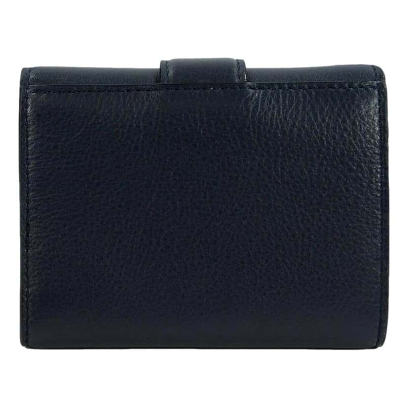 Jimmy Choo Jimmy Choo Cheri Dark Blue Leather Trifold Walllet Blue Leather Never worn - Model View