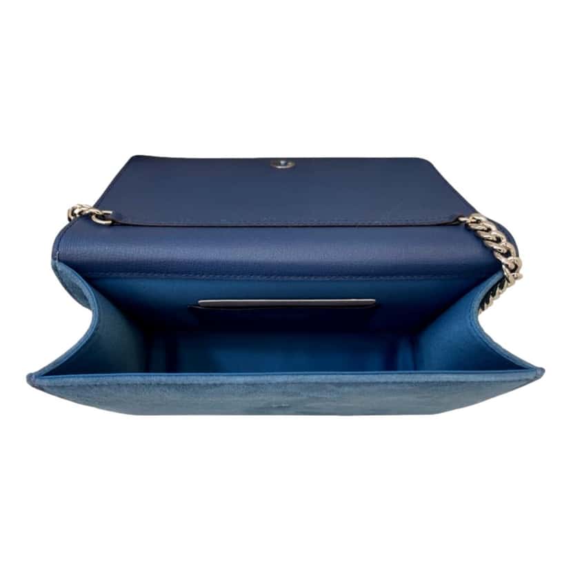 Jimmy Choo Jimmy Choo Kalina Parrot Blue Suede Chain Wallet Blue Suede Never worn - Inside View