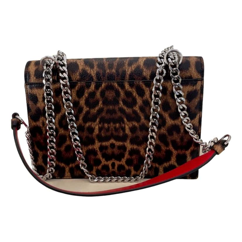 Christian Louboutin Christian Louboutin Elisa Calf Empire Leopard Leather Shoulder Crossbody Bag Brown Leather Never worn - Back View