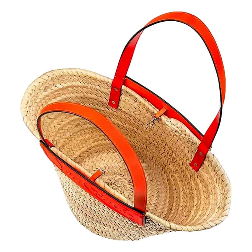 Christian Louboutin Christian Louboutin Loubishore Orange Woven Raffia Large Tote Bag Beige Canvas Never worn - Box View