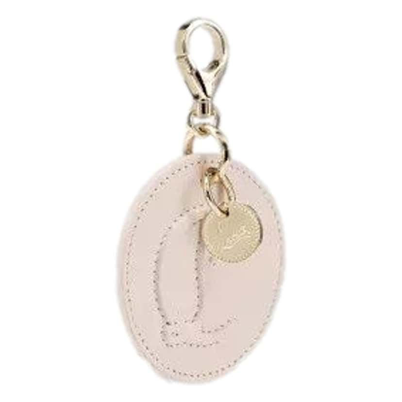 Christian Louboutin Christian Louboutin Round Leather Logo Leche Cream Bag Charm Keychain White Leather Never worn - Back View
