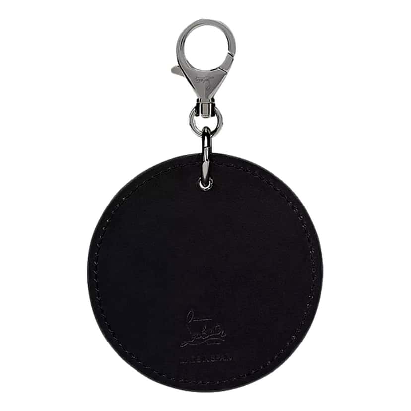 Christian Louboutin Christian Louboutin Round Leather Logo Black Bag Charm Keychain Black Leather Never worn - Back View