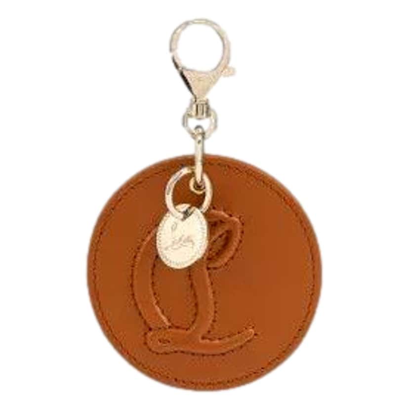Christian Louboutin Christian Louboutin Round Leather Logo Brown Bag Charm Keychain Brown Leather Never worn - Front View