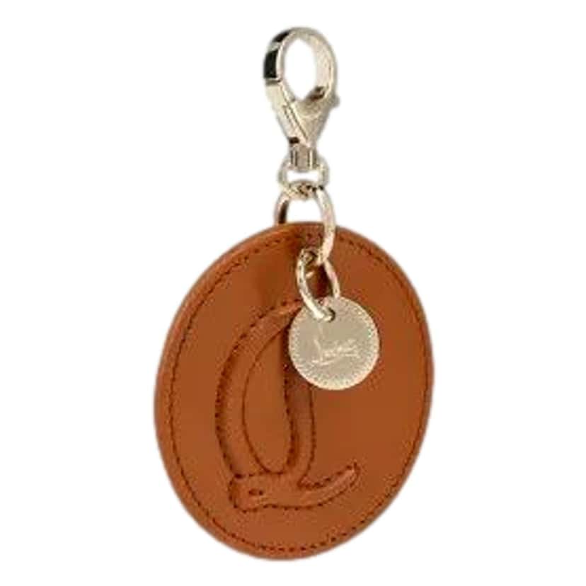 Christian Louboutin Christian Louboutin Round Leather Logo Brown Bag Charm Keychain Brown Leather Never worn - Inside View