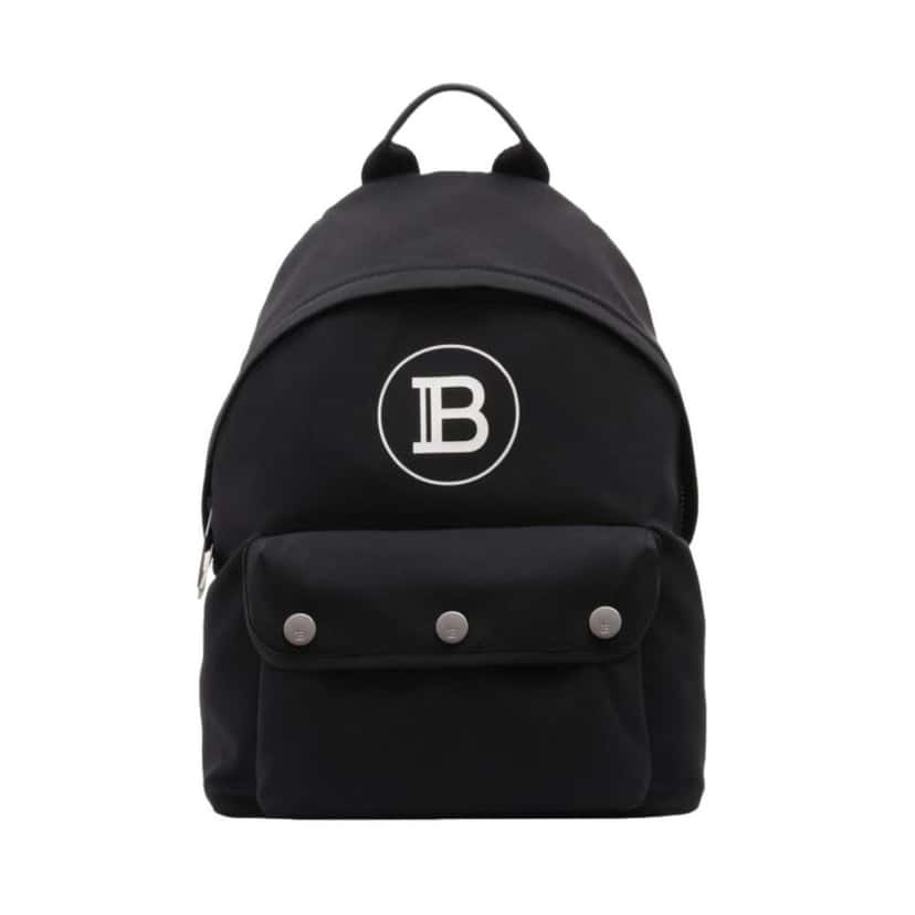 Balmain Balmain B-Back Black Nylon White Logo Backpack Black Good condition - Front View
