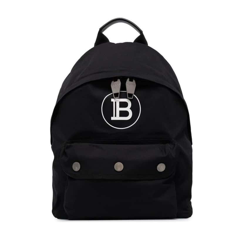 Balmain Balmain B-Back Black Nylon White Logo Backpack Black Good condition - Back View