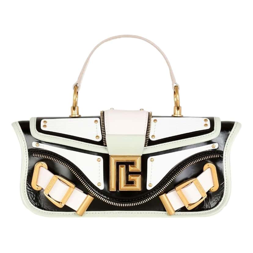 Balmain Balmain Blaze Mint Green Leather Baguette Top Handle Crossbody Bag Green Leather Never worn - Front View