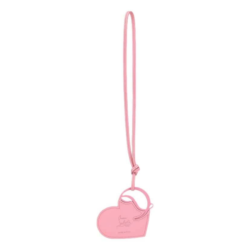 Christian Louboutin Christian Louboutin Leather Heart Calipso Pink Bag Charm Keychain Pink Leather Never worn - Front View