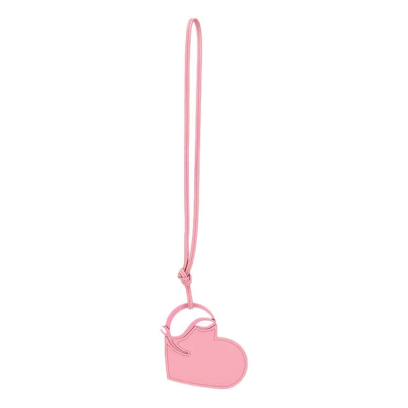 Christian Louboutin Christian Louboutin Leather Heart Calipso Pink Bag Charm Keychain Pink Leather Never worn - Back View