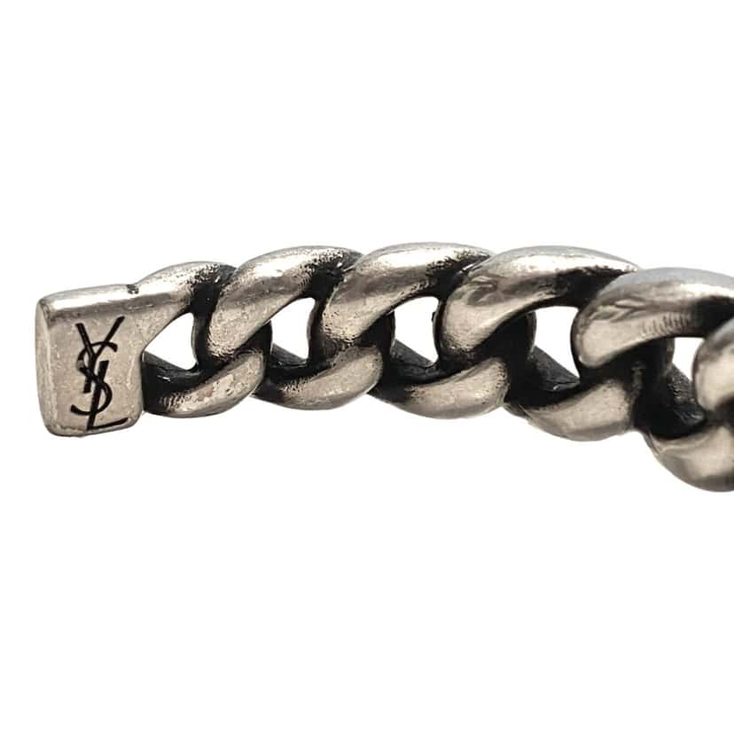 Saint Laurent Saint Laurent Silver Gunmetal Chain Link Cuff Bracelet Silver Never worn - Inside View