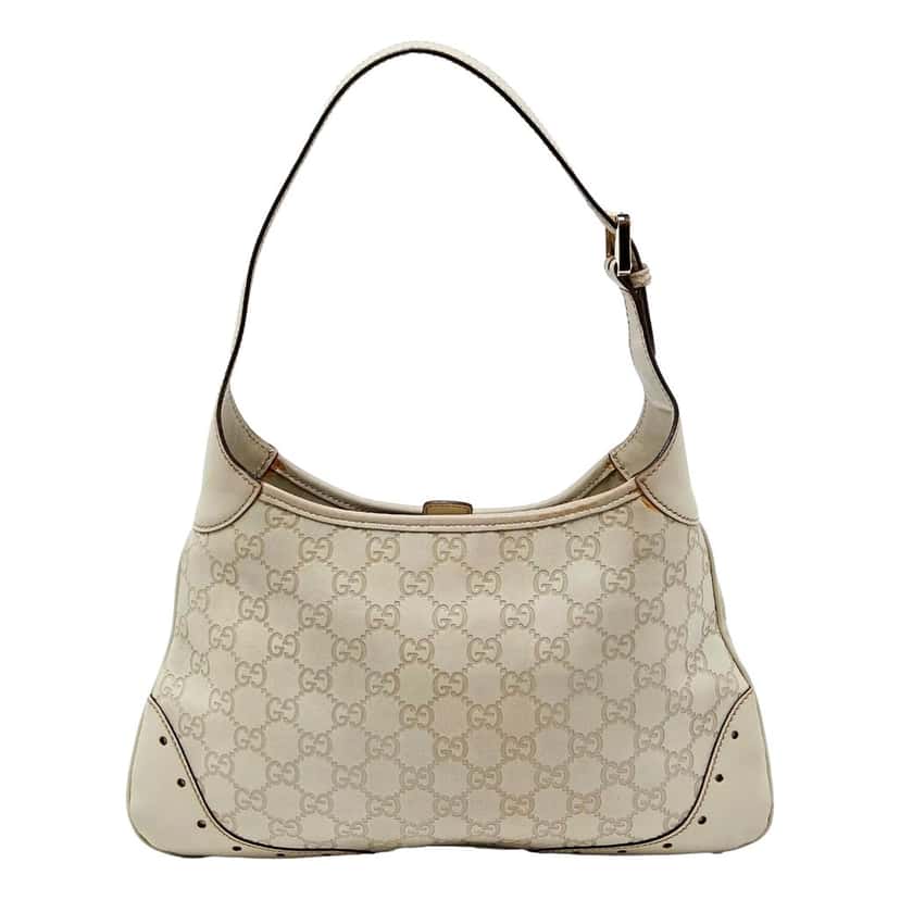 Gucci Gucci Guccissima Jackie O Punch Hobo Handbag Logo White Leather Pre-Owned White Leather Good condition - Inside View