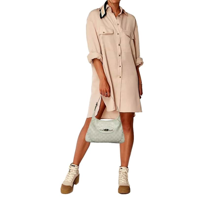 Gucci Gucci Guccissima Jackie O Punch Hobo Handbag Logo White Leather Pre-Owned White Leather Good condition - Model View