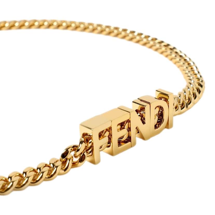 Fendi Fendi Lettering Gold Chain Statement Belt Size 65 Gold Never worn - Back View