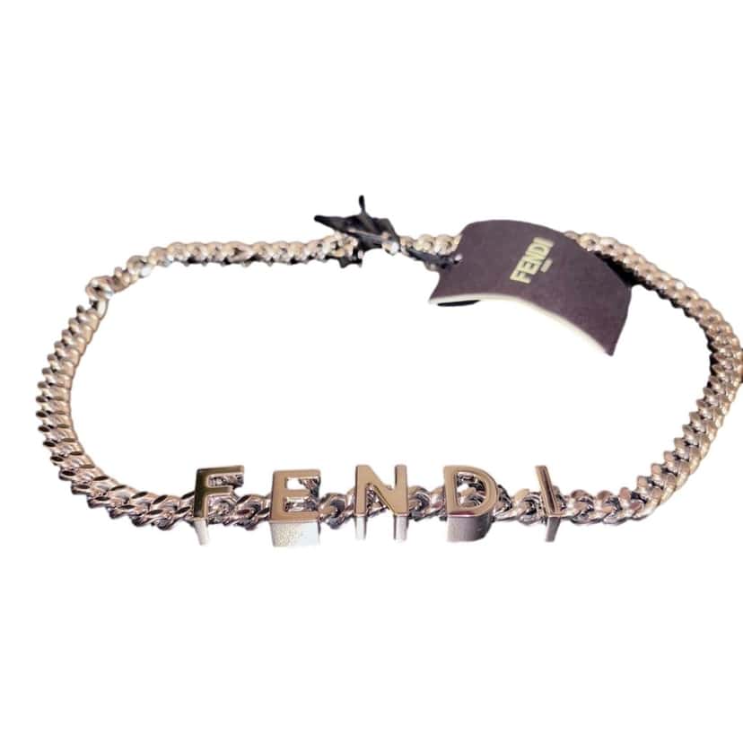 Fendi Fendi Lettering Silver Chain Statement Belt Size 65 Other Never worn - Back View