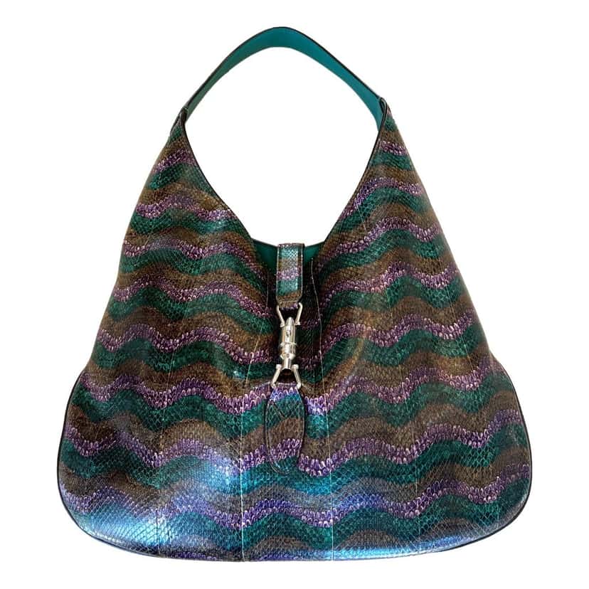 Gucci Gucci Jackie Python Leather Green Purple Large Shoulder Bag Purple Leather Never worn - Inside View