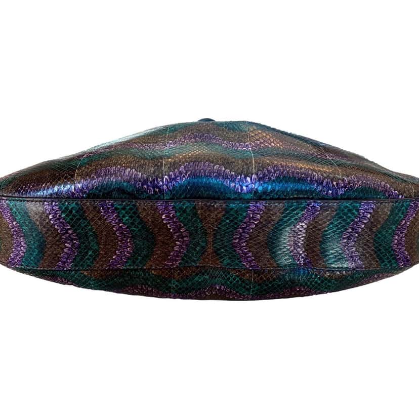 Gucci Gucci Jackie Python Leather Green Purple Large Shoulder Bag Purple Leather Never worn - Box View