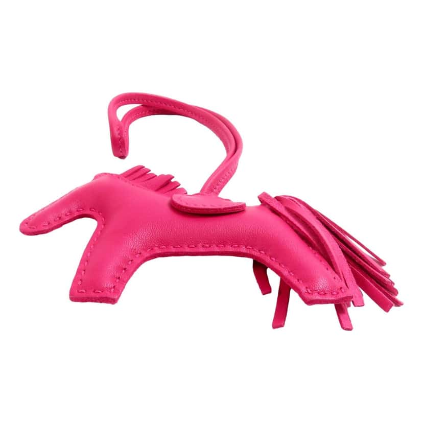 Hermès Hermes Rodeo Pink Soft Leather Horse Charm Keychain Pink Leather Good condition - Model View