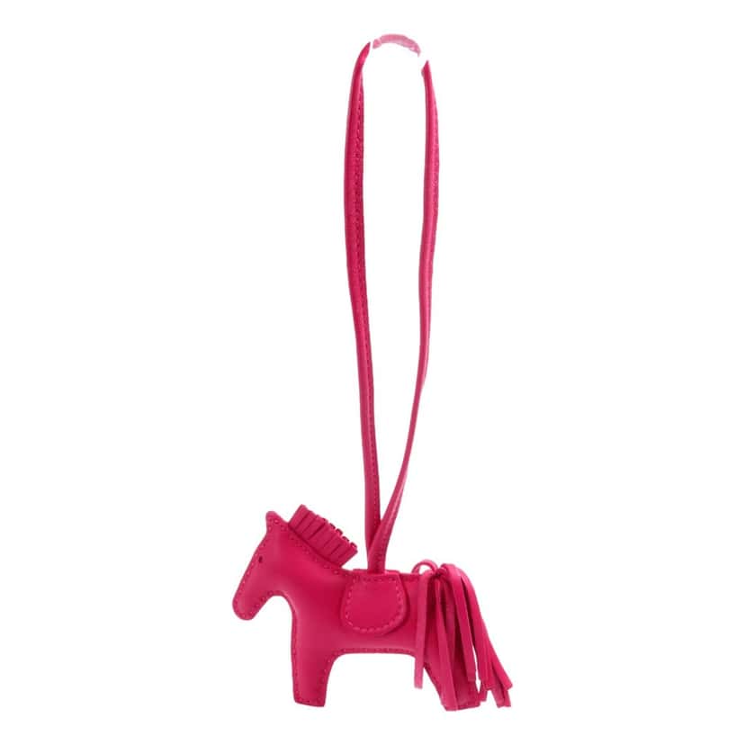 Hermès Hermes Rodeo Pink Soft Leather Horse Charm Keychain Pink Leather Good condition - Box View