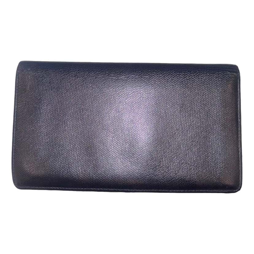 Chanel Chanel Vintage Yen Black Leather Long Bifold with Coin Pouch Black Leather Good condition - Inside View
