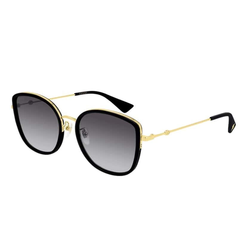 Gucci Gucci Oversized Cat Eye Black Gold Sunglasses Black Good condition - Front View