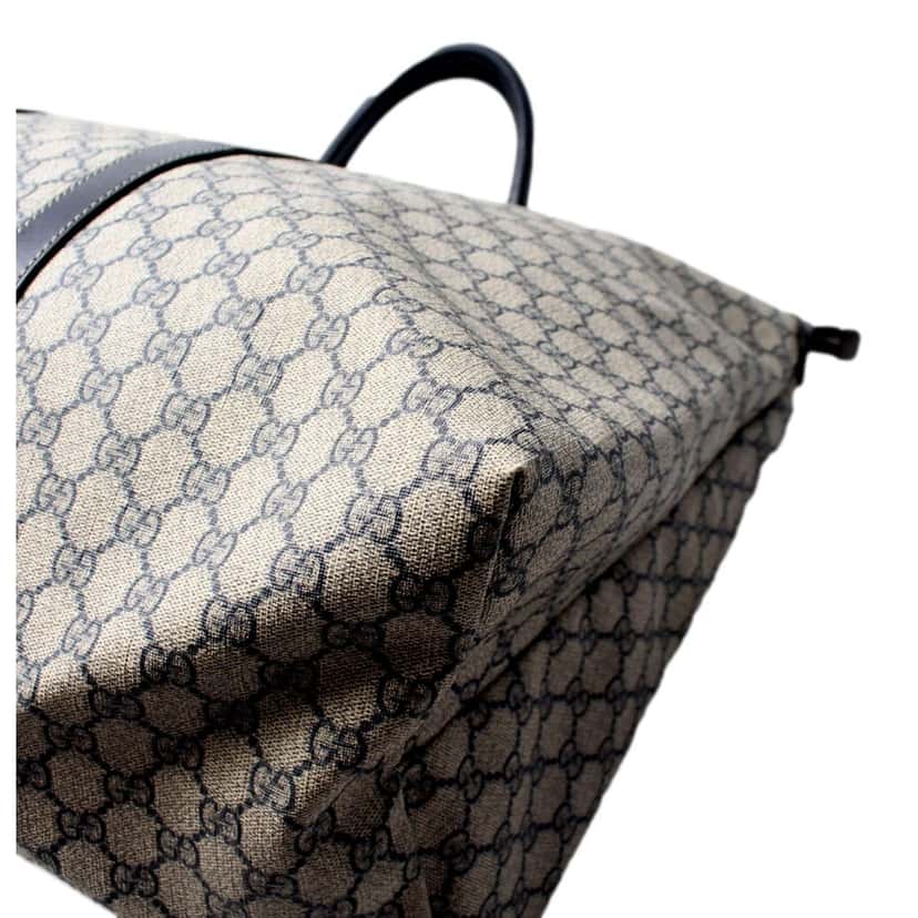 Gucci Gucci GG Supreme Coated Canvas Blue Extra Large Joy Tote Overnight Bag Blue Leather Good condition - Box View