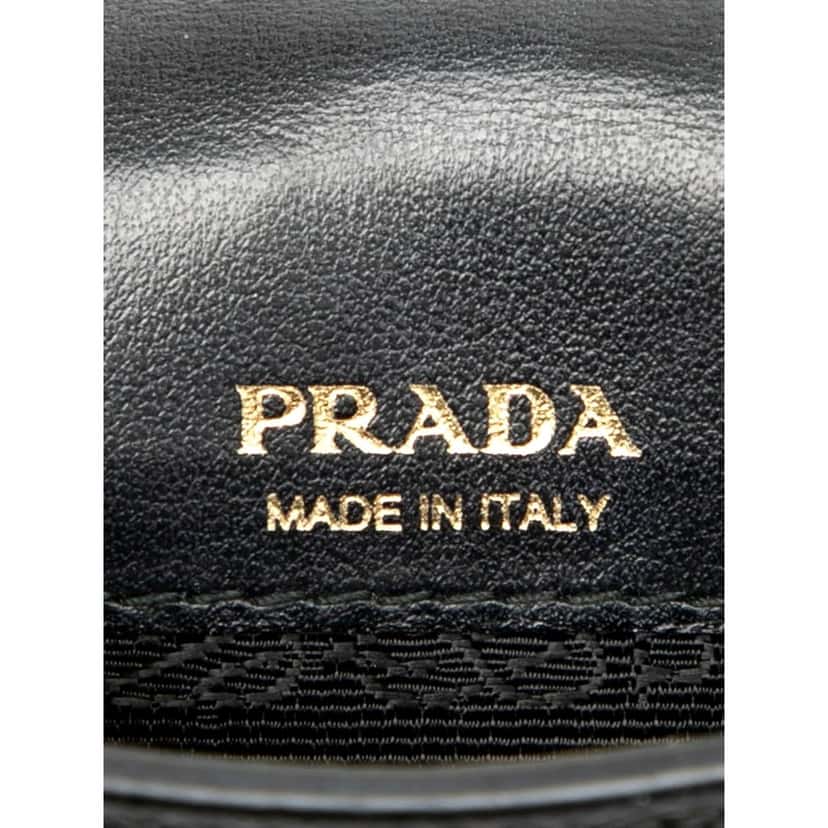 Prada Prada Saffiano Lux Black Top Handle Chain Strap Mini Bag Black Leather Good condition - Model View