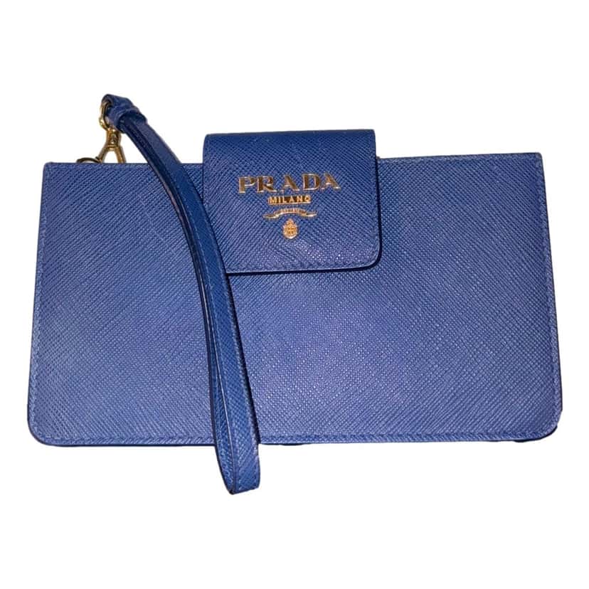 Prada Prada Saffiano Leather Blue Wristlet Clutch Wallet Other Leather Good condition - Front View