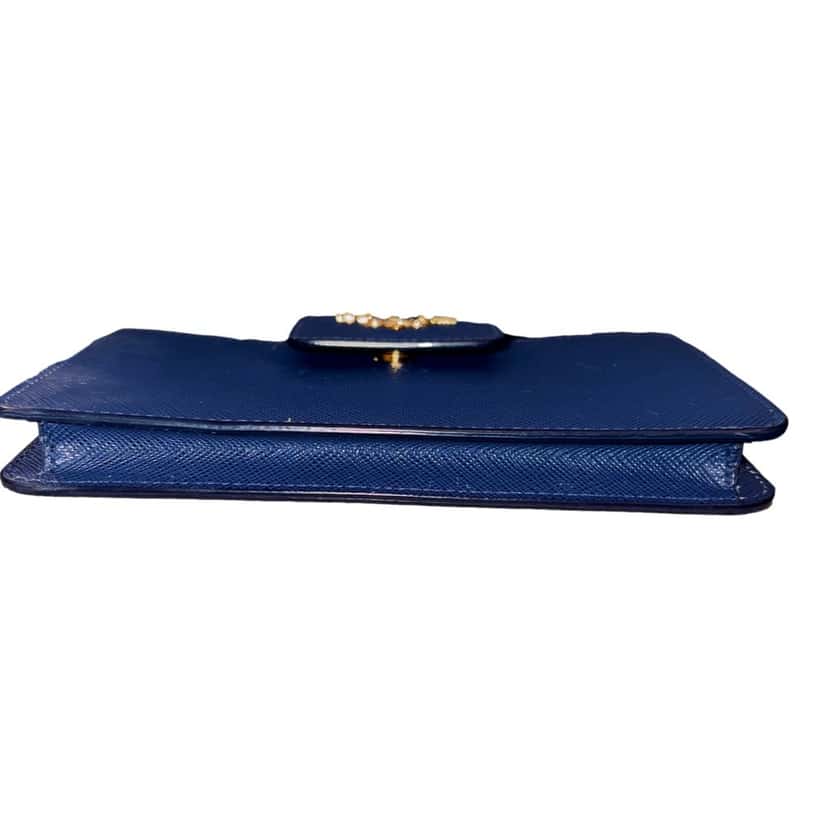 Prada Prada Saffiano Leather Blue Wristlet Clutch Wallet Other Leather Good condition - Inside View