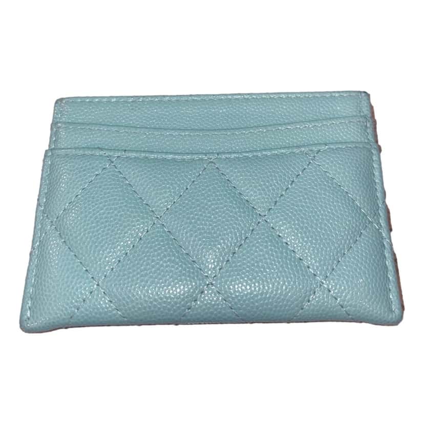 Chanel Chanel Timeless Caviar Leather Quilted Card Holder Teal Blue Blue Leather Good condition - Inside View