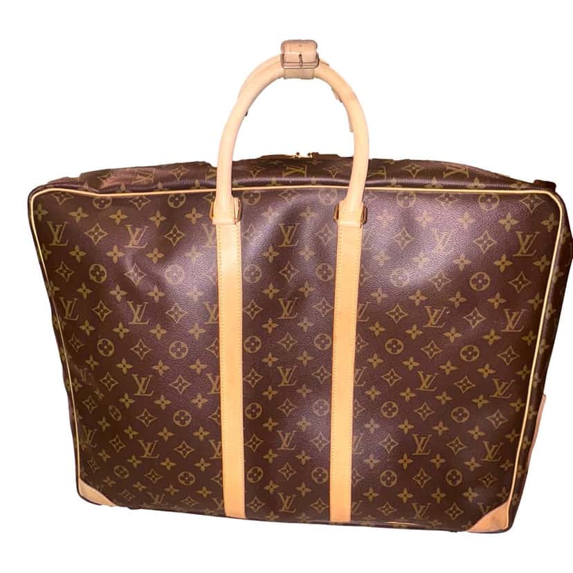 Louis Vuitton Louis Vuitton Sirius 55 Suitcase Classic Monogram Canvas Leather Travel Bag Brown Leather Good condition - Model View
