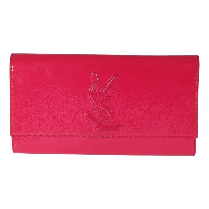 Saint Laurent Yves Saint Laurent Belle de Jour Pink Patent Leather Clutch Pink Leather Good condition - Front View