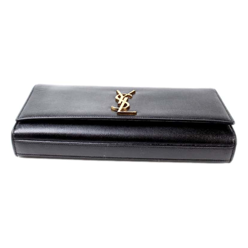 Saint Laurent Saint Laurent Cassandre Classic Monogram Black Leather Clutch Black Leather Good condition - Model View