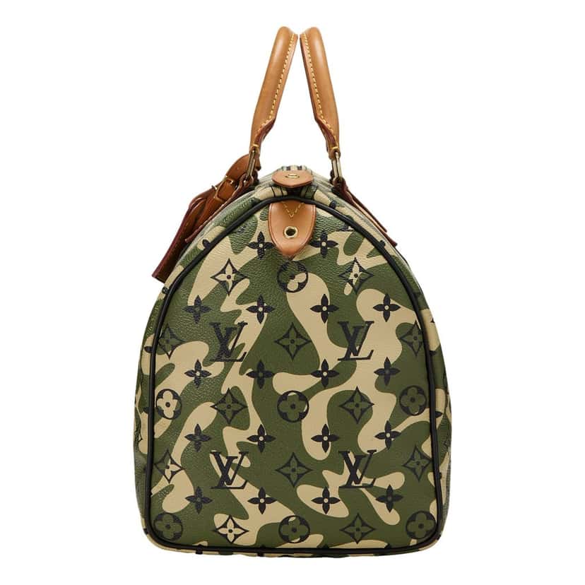 Louis Vuitton Louis Vuitton x Takashi Murakami Monogramouflage Speedy 35 Duffle Handbag Green Leather Good condition - Box View