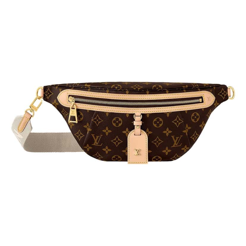Louis Vuitton Louis Vuitton High Rise Bumbag Classic Monogram Leather Trim Brown Leather Good condition - Front View