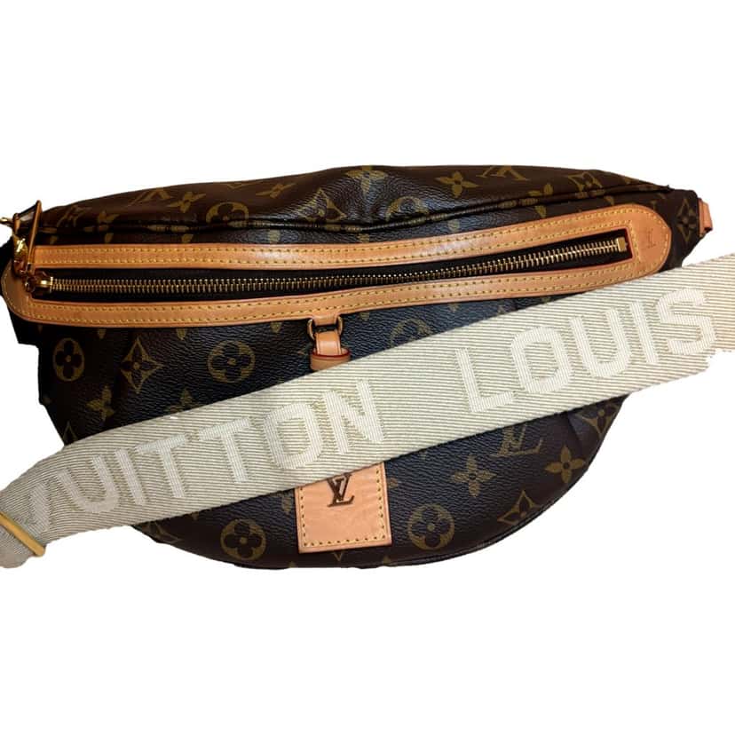 Louis Vuitton Louis Vuitton High Rise Bumbag Classic Monogram Leather Trim Brown Leather Good condition - Box View