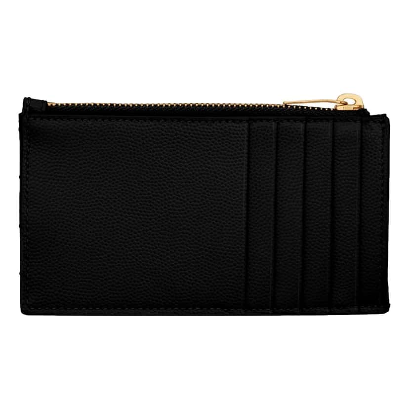 Saint Laurent Saint Laurent Cassandre Matelasse Fragments Grain de Poudre Black Leather Zipper Card Holder Black Leather Good condition - Back View