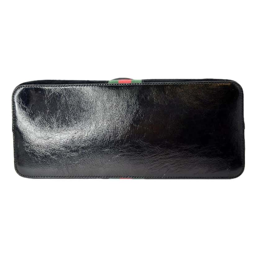 Gucci Gucci Ophidia Dome Black Suede Web Stripe Top Handle Satchel Black Suede Good condition - Model View