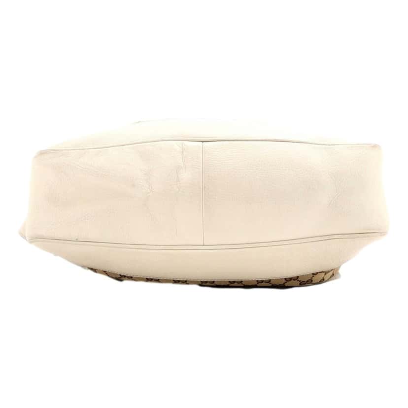 Gucci Gucci Diana Bamboo GG Canvas Medium Shoulder Bag White Leather White Leather Good condition - Box View