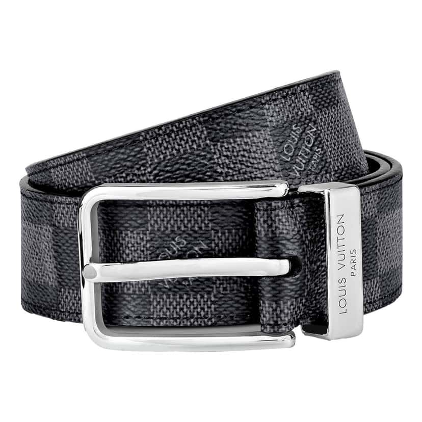 Louis Vuitton Louis Vuitton Pont Neuf 35mm Belt Damier Graphite Canvas 95 Grey Canvas Good condition - Back View