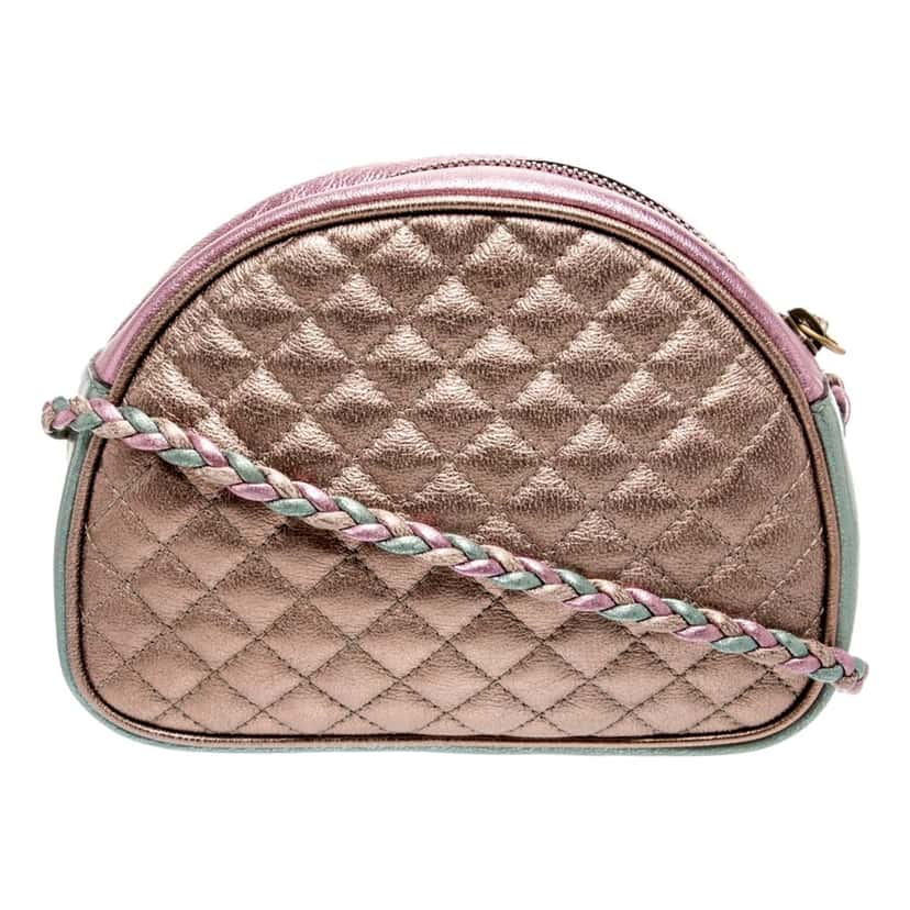 Gucci Gucci Mini Zumi Quilted Nappa Trapuntata Metallic Dome Crossbody Bag Pink and Blue Blue Lace Good condition - Inside View