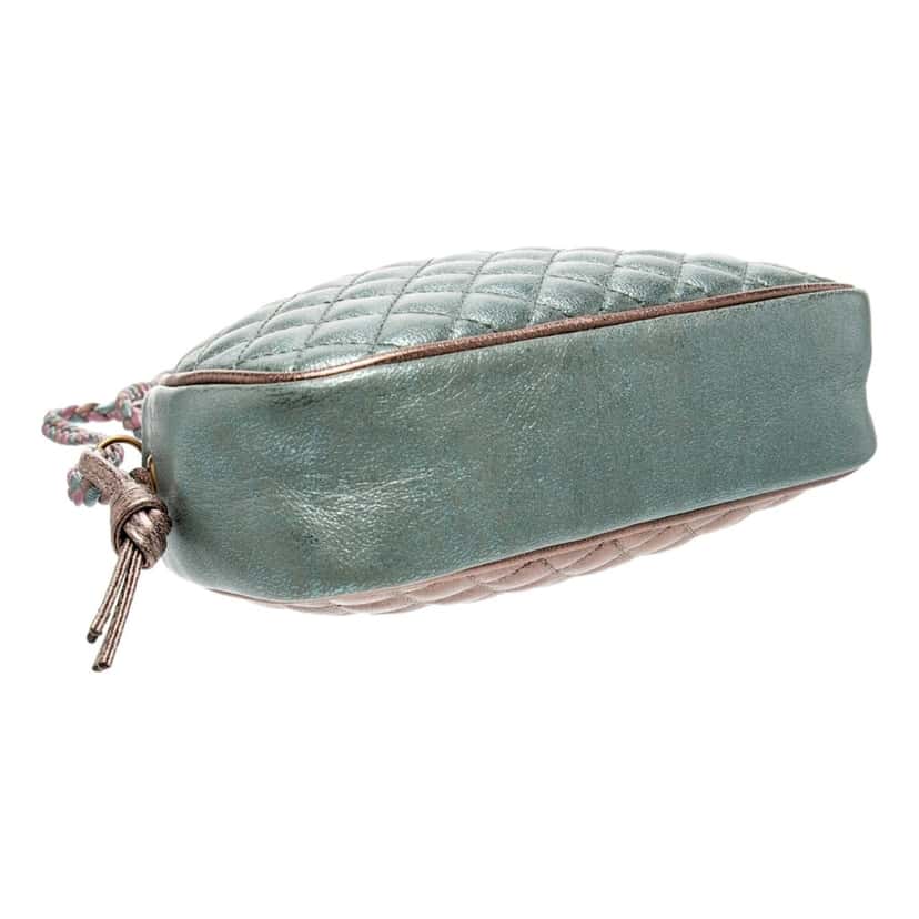 Gucci Gucci Mini Zumi Quilted Nappa Trapuntata Metallic Dome Crossbody Bag Pink and Blue Blue Lace Good condition - Model View