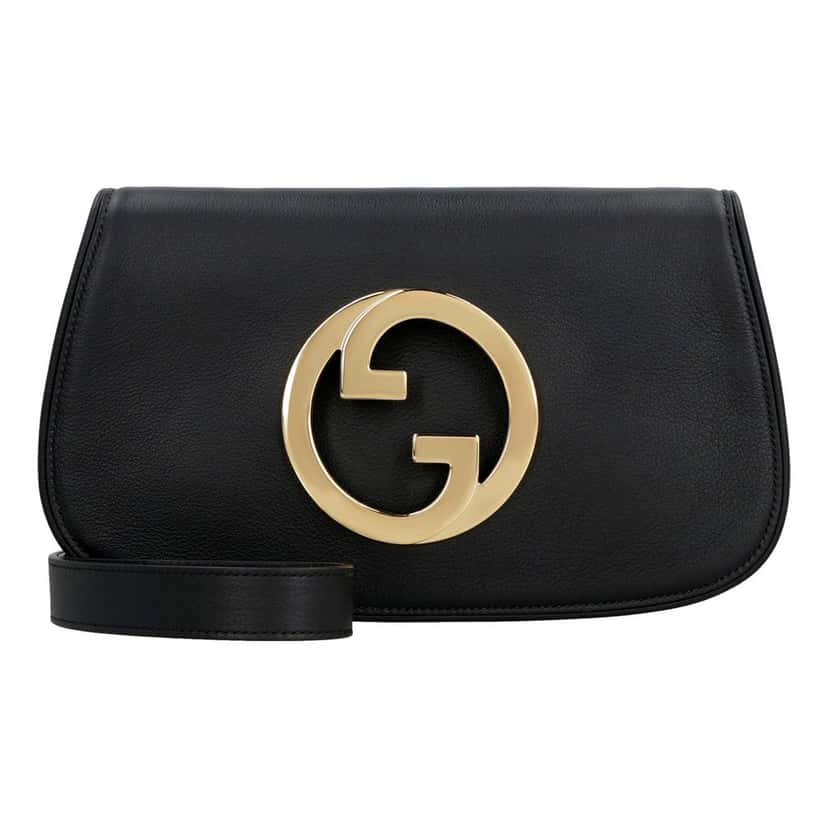 Gucci Gucci Blondie Soft Calfskin Leather Black Shoulder Bag Black Leather Good condition - Front View